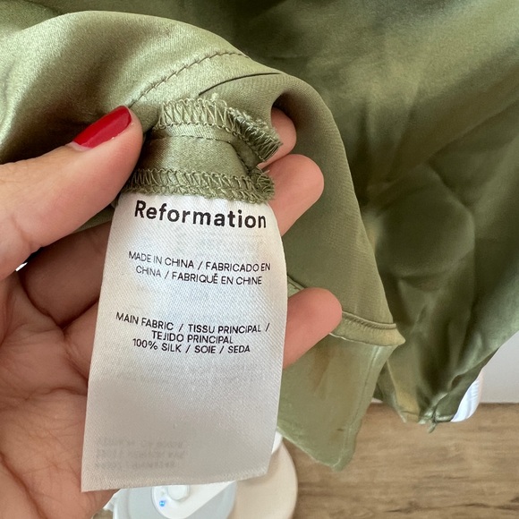 Reformation Annika Off Shoulder Silk Top - Picture 3 of 10